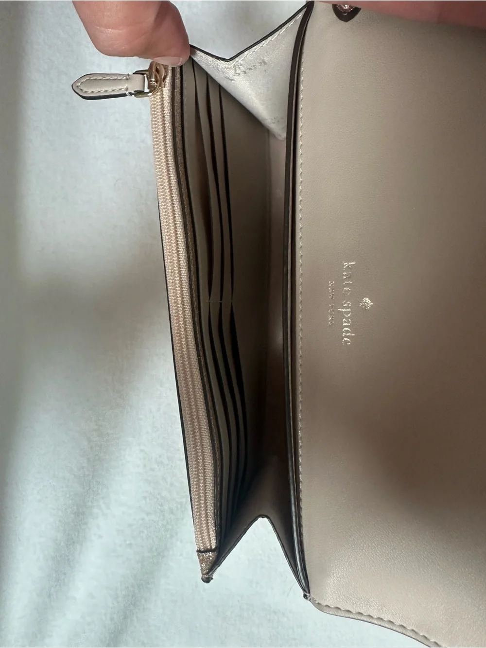 kate spade Glitter Wristlet Clutch in Rose Gold